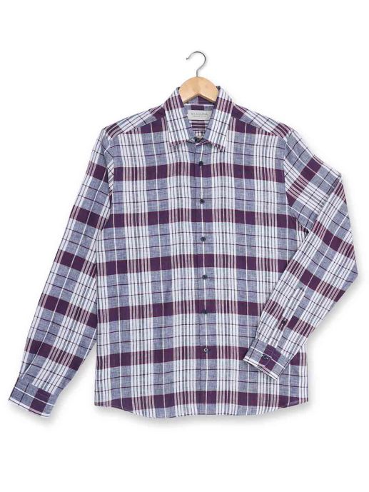 Big navy maroon check shirt