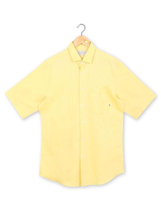 Yellow linen delave shirt