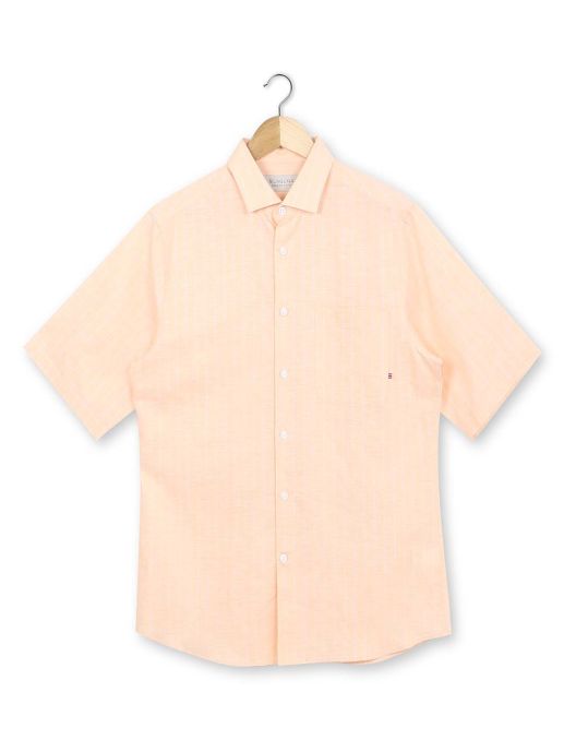 Chambrey orange linen shirt