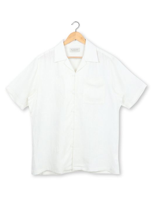 Cuban collar resort shirt with button loops