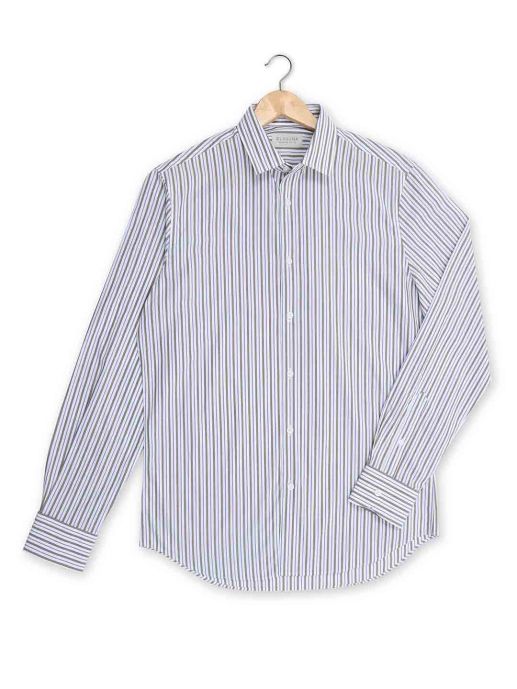 Black and blue striped formal shirt