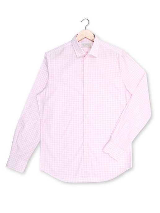 Pink check formal shirt