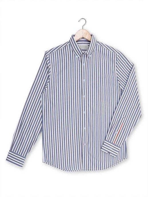 Blue white striped shirt