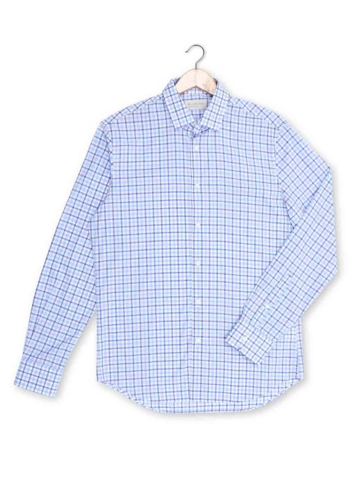 Blue check formal shirt