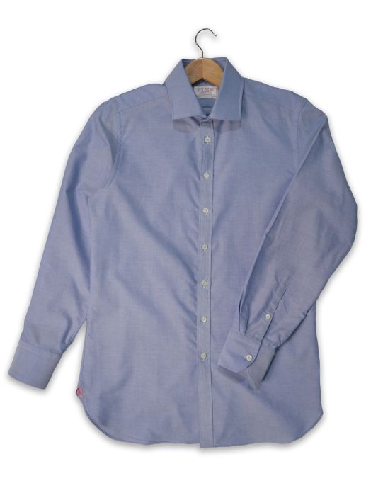 Blue oxford cut away shirt