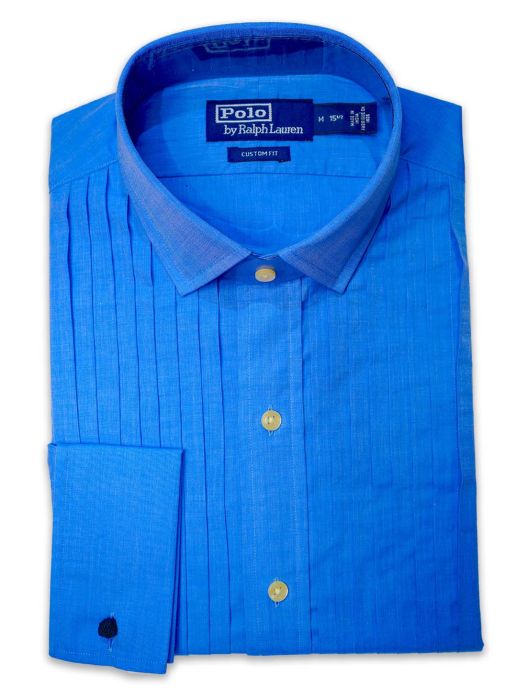 Blue pintuck shirt