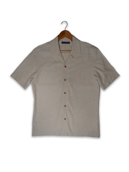 Resort collar flax shirt