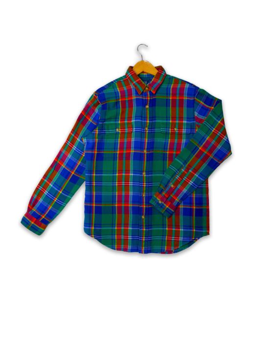 Multicolored flannel twill shirt