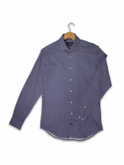 Miss jersey blue printed knit shirt