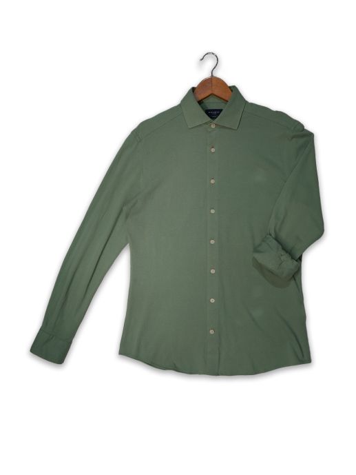 Pique knit green shirt