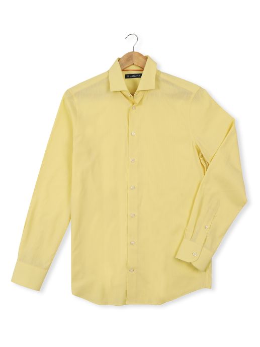 Spread collar round cuff shirt