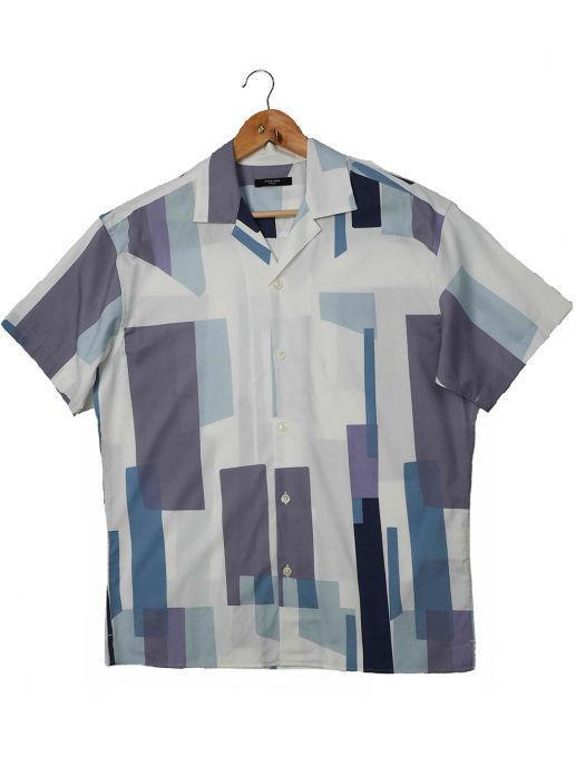 Cuban Collar Printed Shirt
