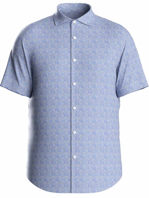 Blue White Embroidery Shirt