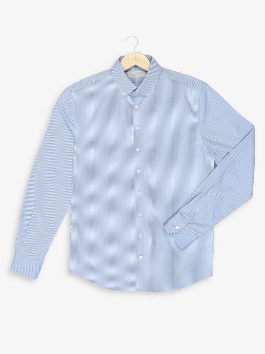 Melange Blue White Stripe Shirt