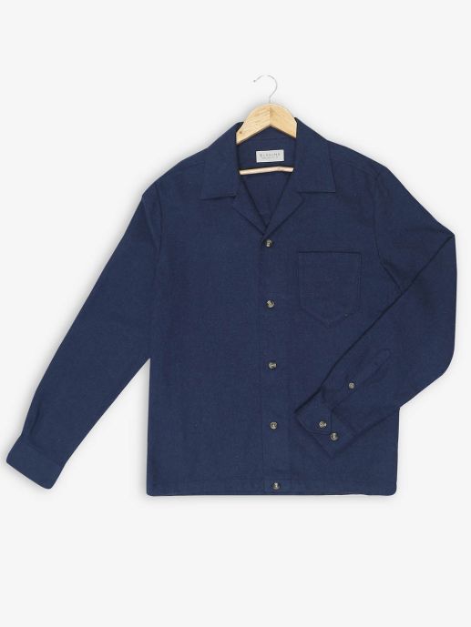 Navy Blue Solid Shacket