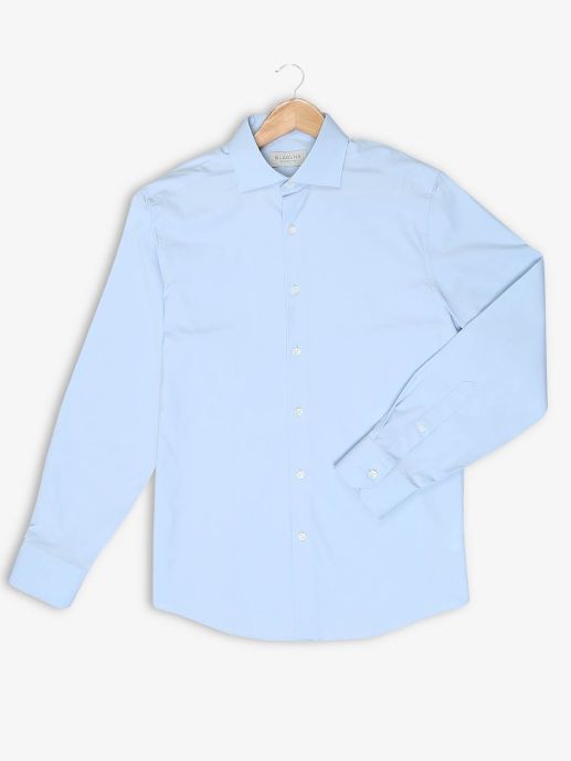 Solid Blue Slim Fit Shirt