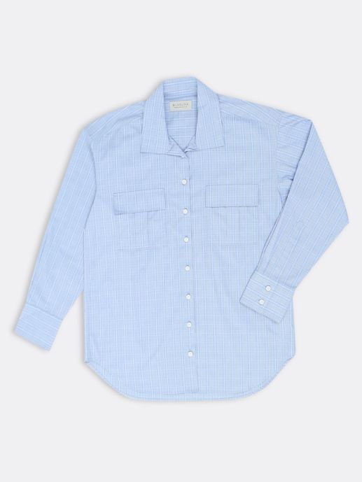 Blue and white checks Full sleeve shirt