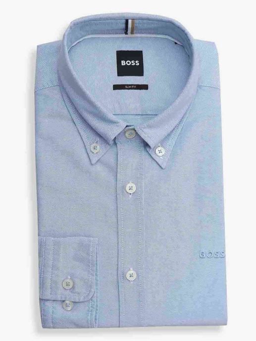 BOSS -Solid Button down  collar Slim fit shirt