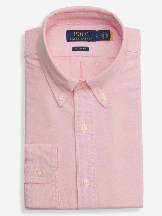 PRL-  Solid Pink Button  down Long sleeve shirt