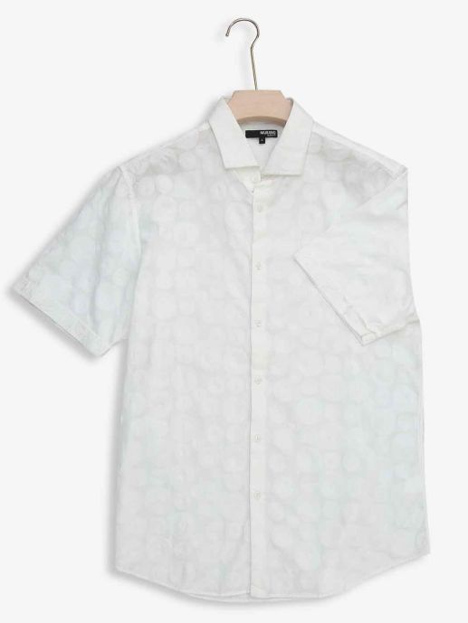 MURANO-Regular collar Short sleeve  embroidery shirt