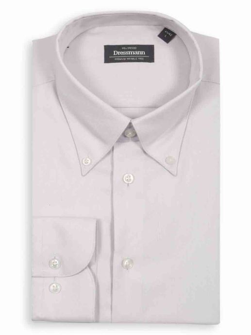 DRESSMAN Solid Buttondown Collar Shirt