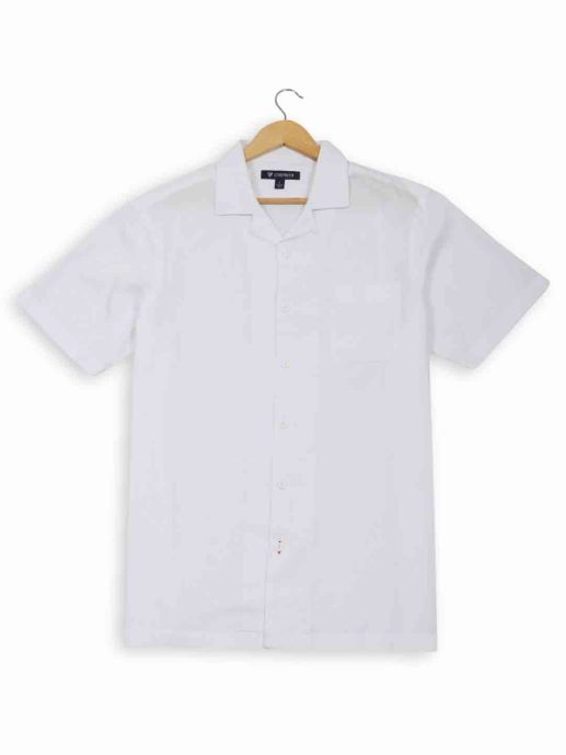 DILLARDS-CREMIEUX White Cubban Collar Shirt