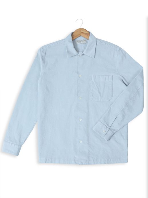 Light Blue Velvet Shirt