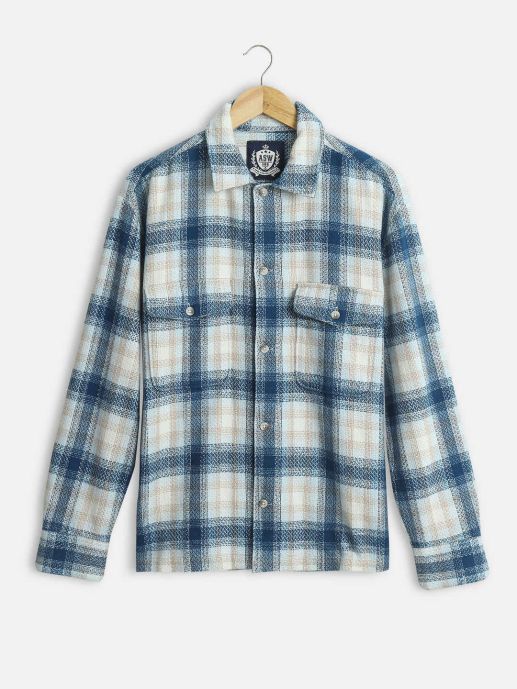 Blue flannel shacket