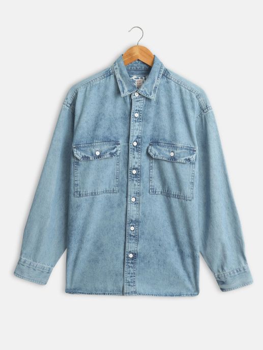 Denim relaxed fit shirt