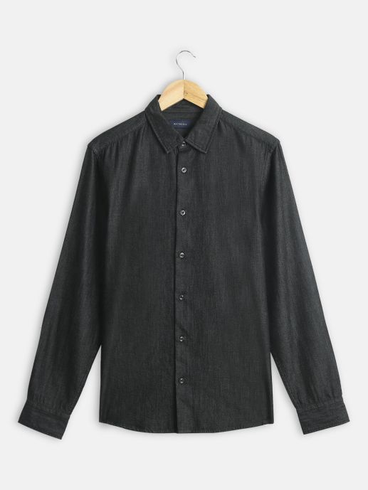 Black denim shirt