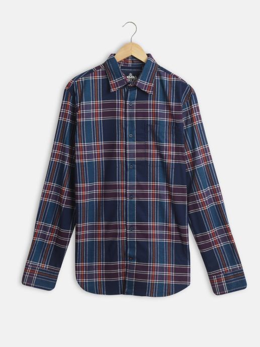 Navy checked shirt