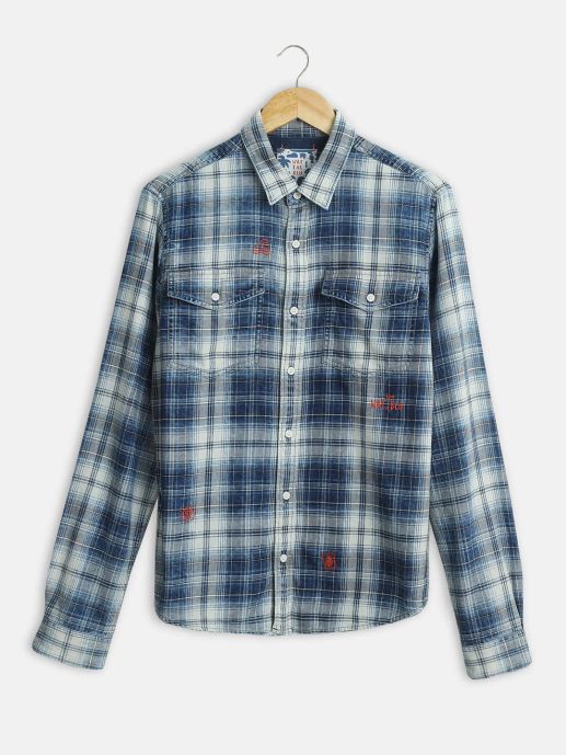 Indigo check shirt