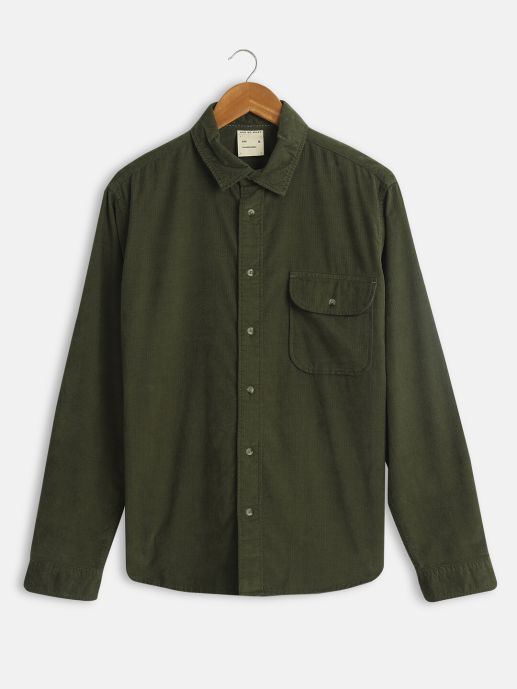 Green corduroy shirt