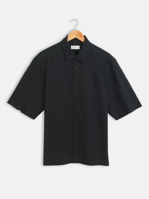 Black camp collar shirt