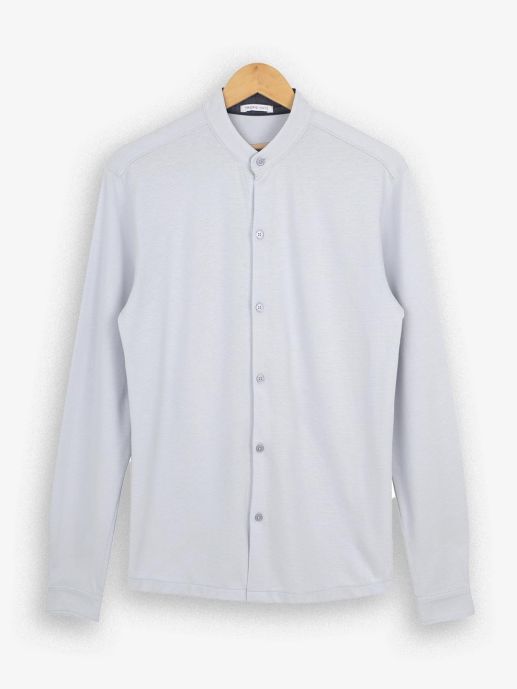 Malie Jersey Knit shirt with Mandarin Collar