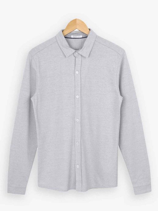 Grey Popcorn Knit shirt