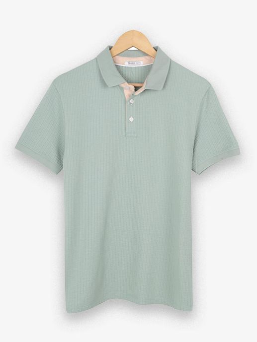 Green seer sucker polo 