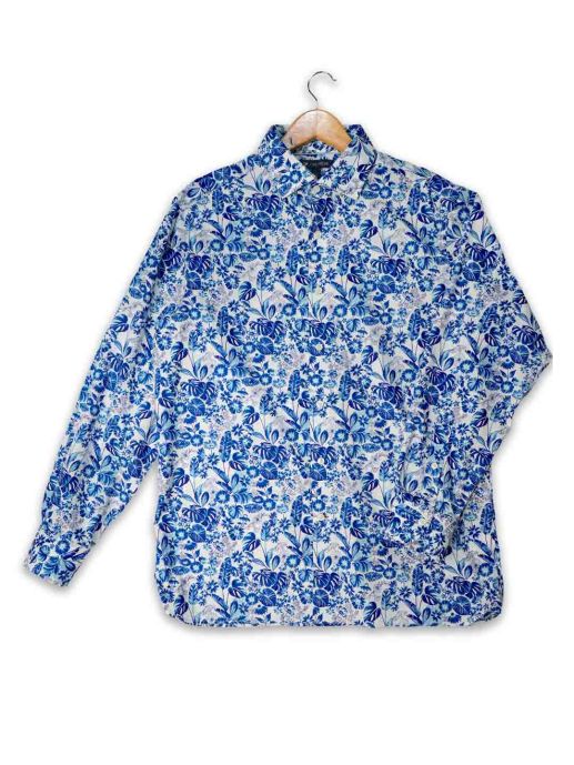 Floral print cotton shirt
