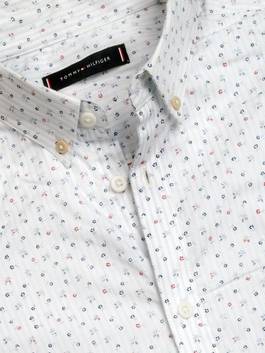 Printed button down collar shirt