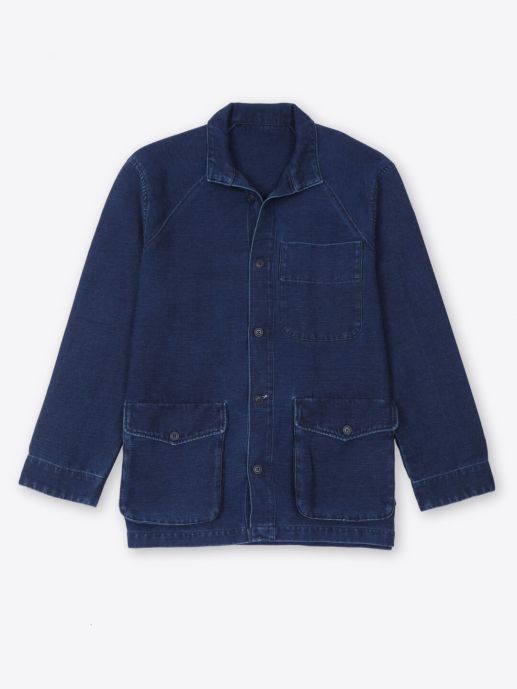 Indigo double side brushed shacket