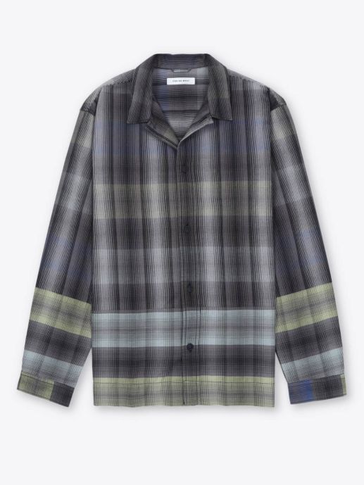 Color block double cloth overshirt