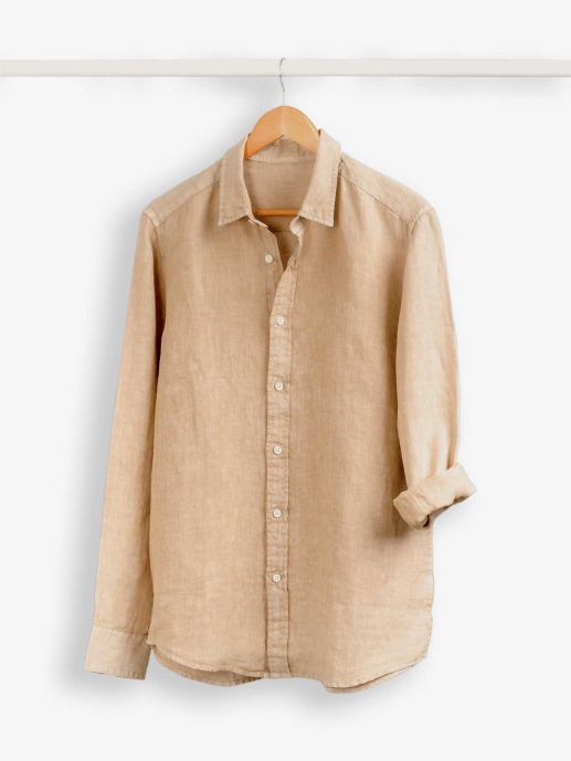 Clay mineral dyed linen shirt