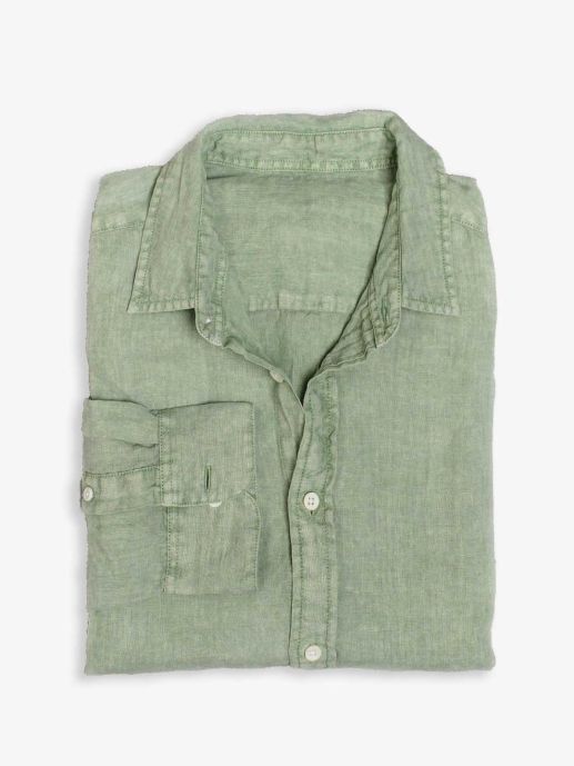 Greenstone mineral dyed linen shirt