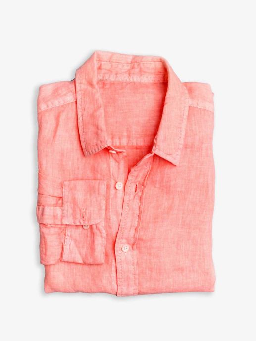 Rose mineral dyed linen shirt