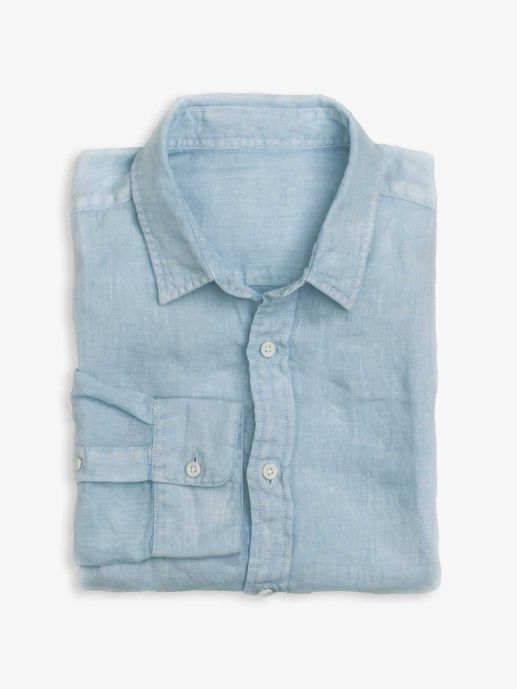 Sky mineral dyed linen shirt