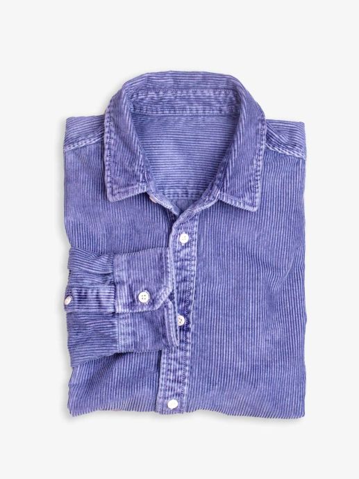 Sustainable old vintage dyed navy corduroy shirt