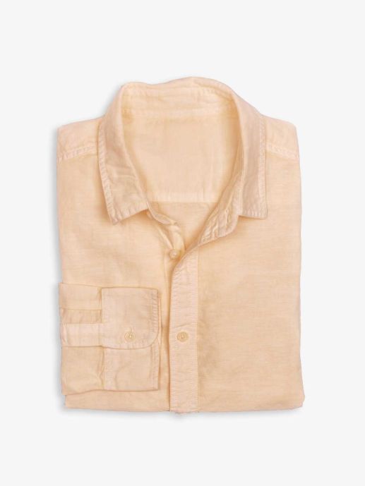 Sand vegetable dyed cotton linen shirt