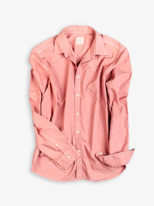 Pastel pink over dyed poplin shirt