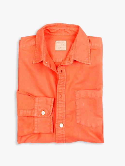 Salmon pink over dyed oxford shirt