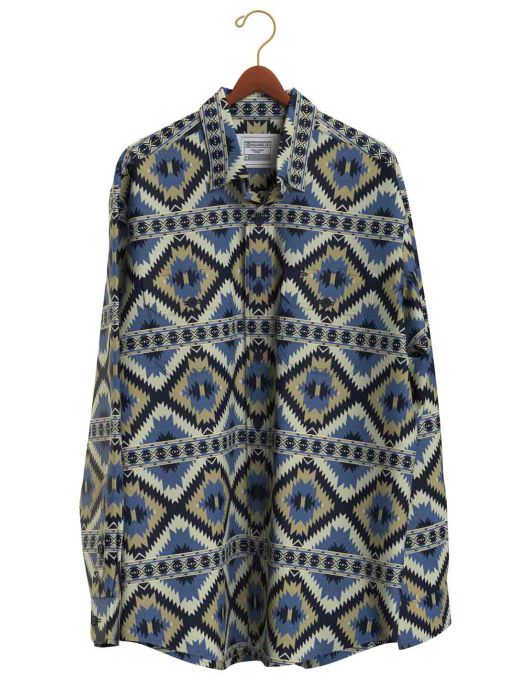 LIGHT TWILL ORGANIC COTTON NAVAJO PRINT